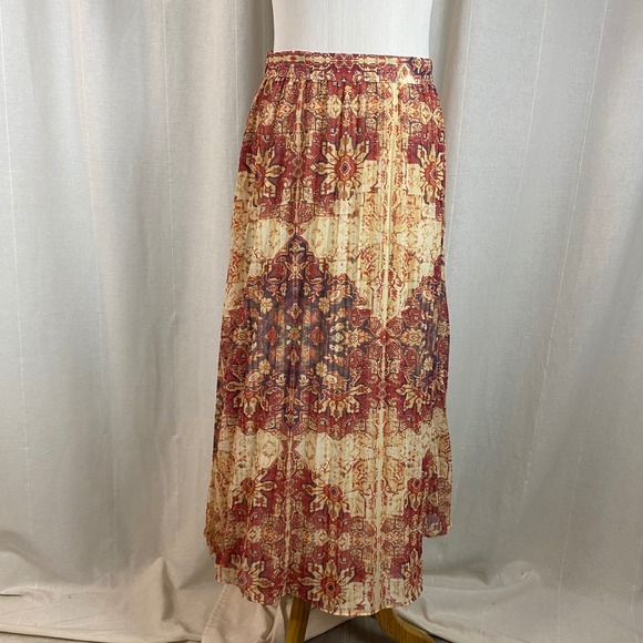 Anthropologie Akemi+Kin Women's Small Skirt Laurel Canyon Midi‎ Pleated Lined - Picture 1 of 6